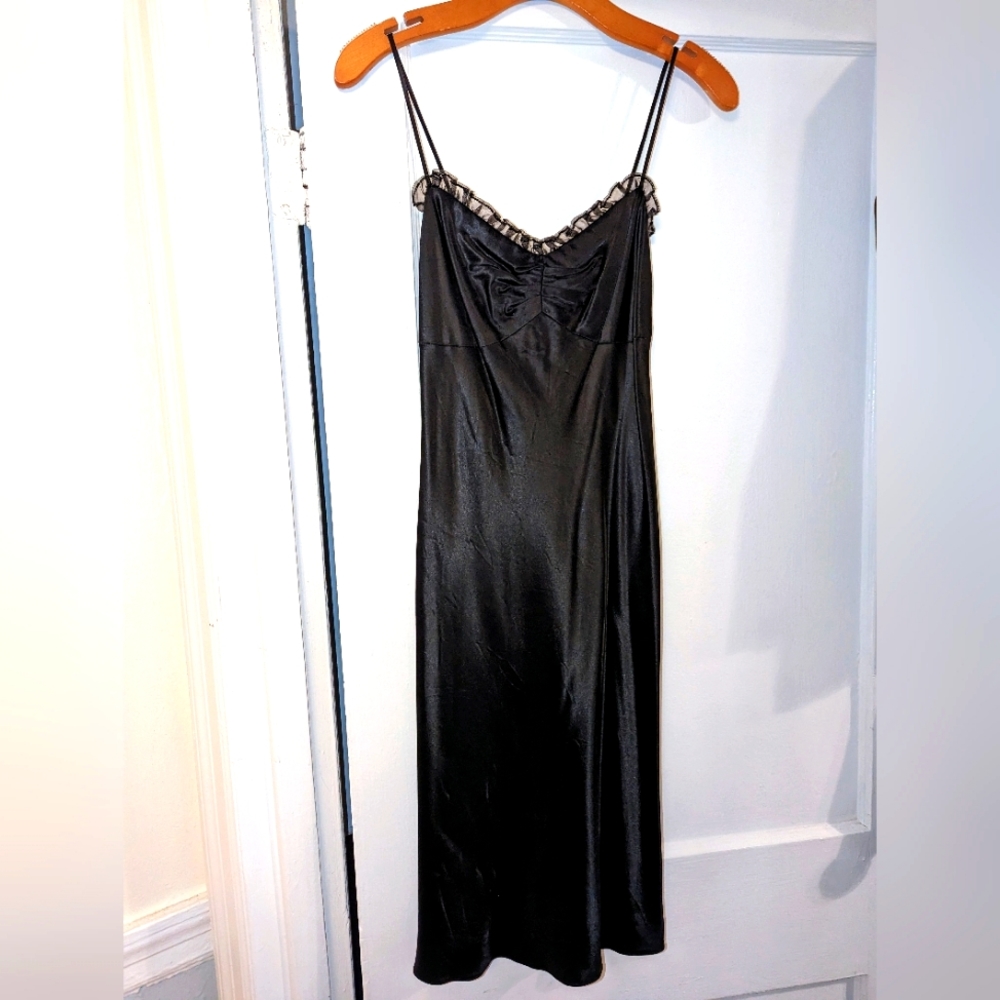 Black Satin Cocktail Dress